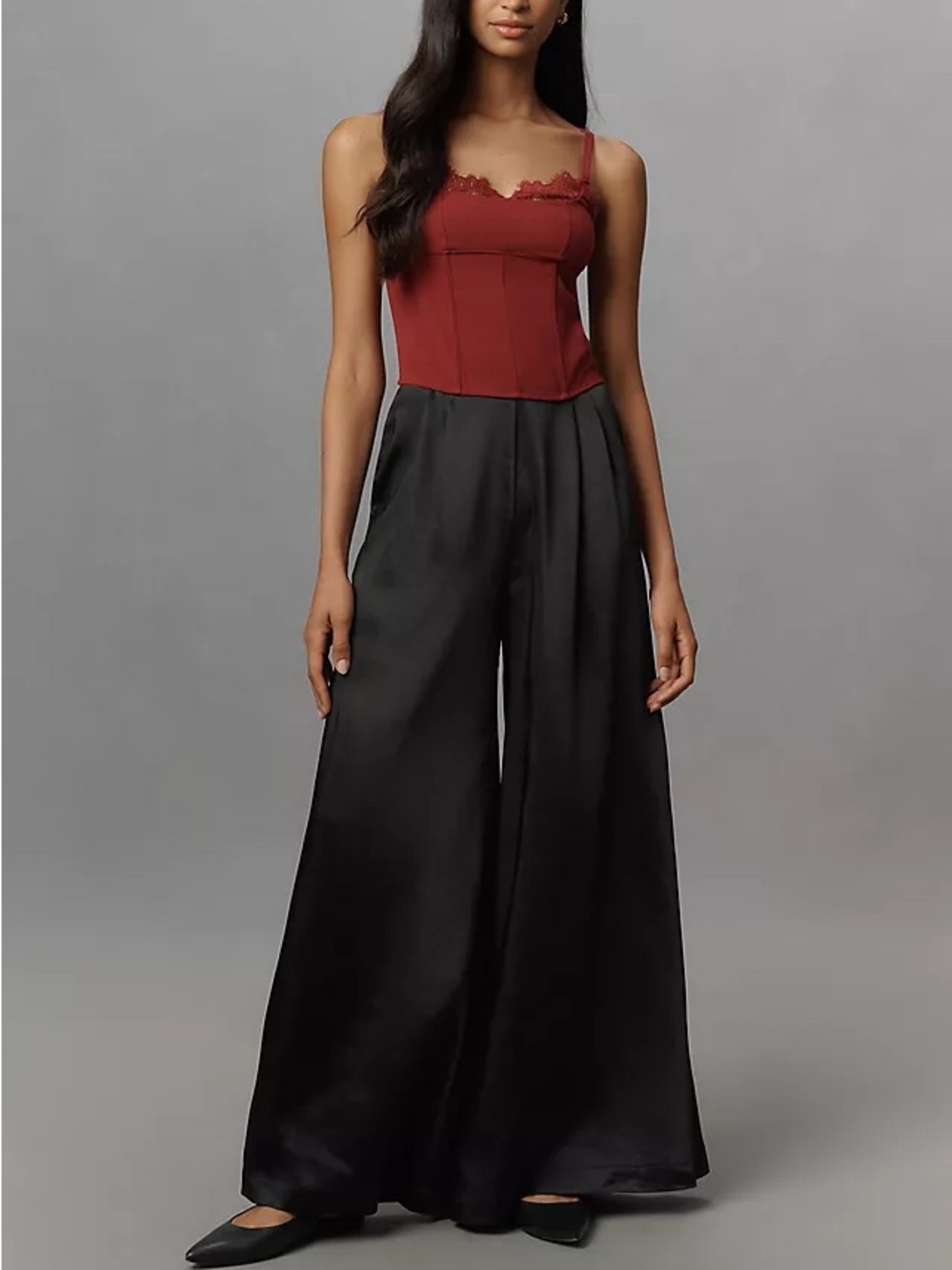 NWT Anthropologie Black Silk Palazzo Pants - XS